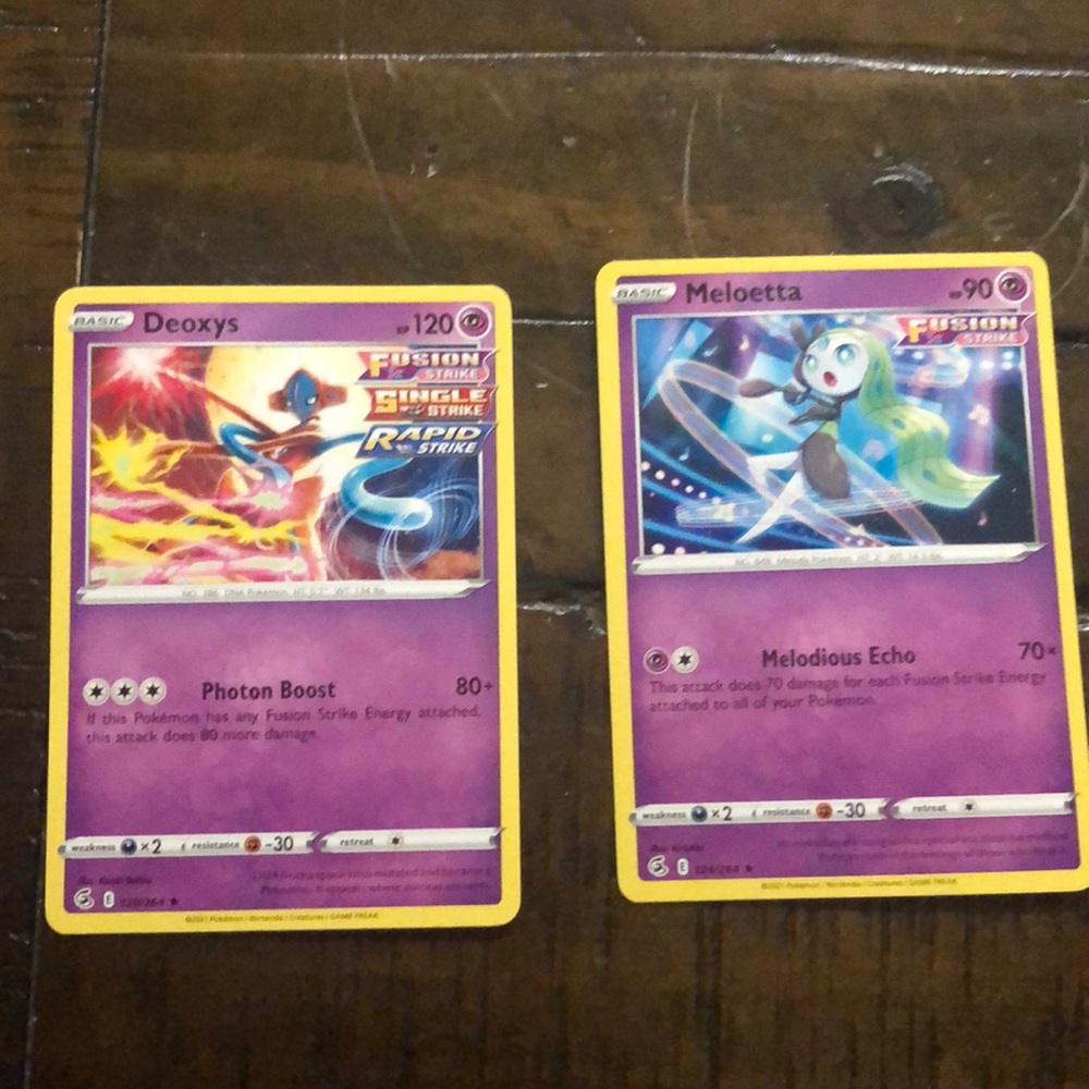 Pokémon cards Basic Deoxys & Basic Meleotta